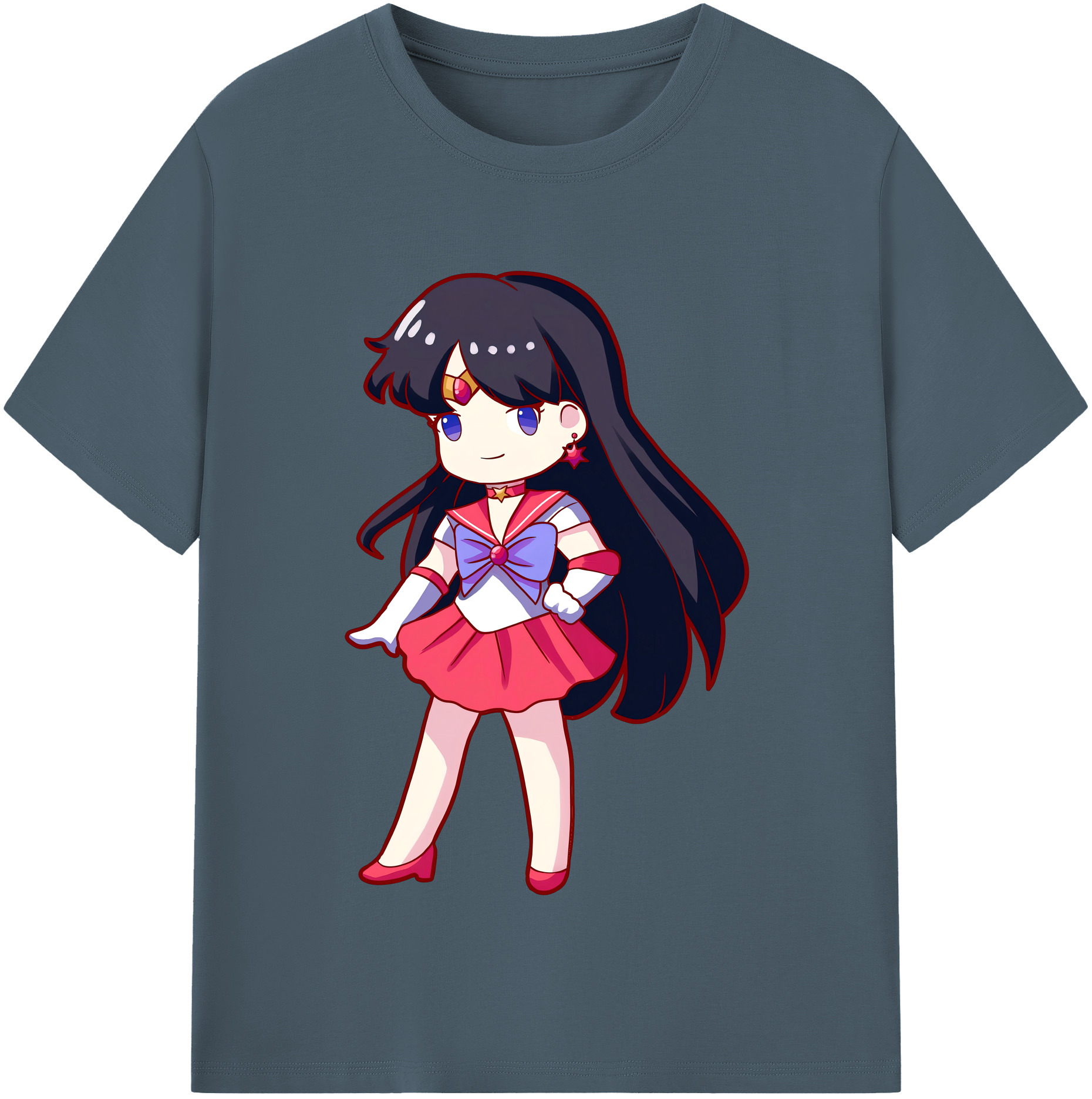 （画像用） 美少女戦士セーラームーン 火野レイ ひの レイ Sailor Moon Hino Rei （セーラーマーズ,Sailor Mars） 綿100％半袖Tシャツ（フロントプリント）
